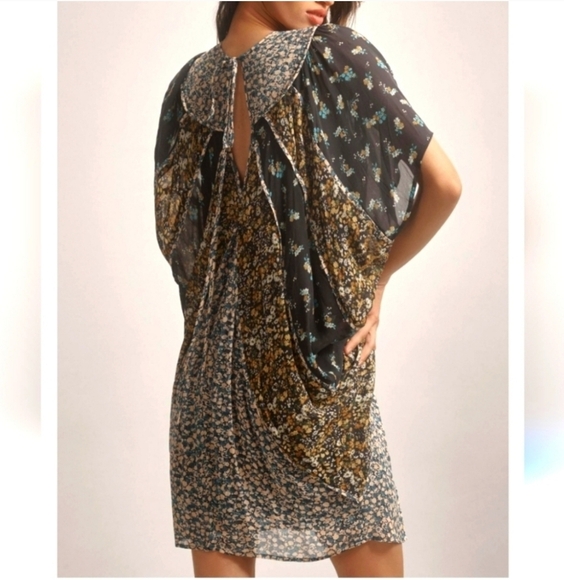 Anthropologie Short-Sleeve Draped Tunic Mini Boho Dress - Picture 1 of 10